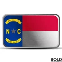 1 oz Alabama Stat1 oz North Carolina State Flag Silver Bar (Colored)e Flag Silver Colored Bar