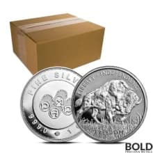 1 oz PAMP Buffalo Silver Round - Box of 500
