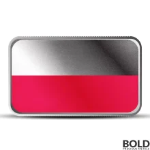1 oz Poland Country Flag Silver Bar (Colored)