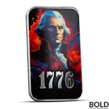 1 oz Scottsdale Patriotic 1776 Washington Silver Bar (Color)