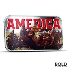 1 oz Scottsdale Patriotic America Crossing the Delaware Silver Bar (Color)