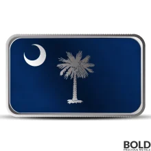 1 oz Alabama State Flag Silver Colored Bar