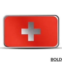 1 oz Switzerland Country Flag Silver Bar (Colored)