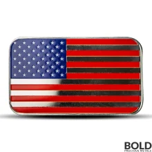 1 oz United States of America Country Flag Silver Bar (Colored)