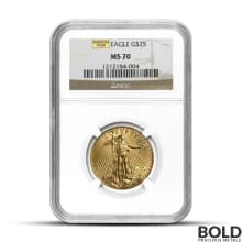 1/2 oz America Gold Eagle MS70 Graded Coin (PCGS/NGC Random Date)