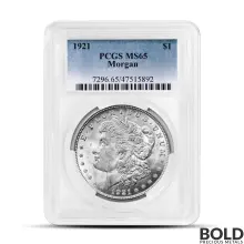 1921 Morgan Silver Dollar (MS65, PCGS)