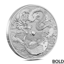 2023 1 oz Perth Myths & Legends: Dragon & Koi Silver Coin (BU)