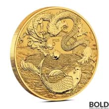 2024 1 oz Perth Myths & Legends: Dragon and Koi Gold Coin (BU)