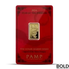 2024 5 Gram PAMP Lunar Dragon Gold Bar