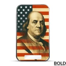 2025 1 oz Americana Classic Benjamin Franklin Colorized Silver Bar (Limited Edition)