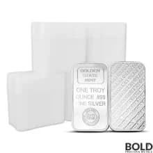 Lot of 100 - 1 oz Golden State Mint Silver Bar - 5 Tubes of 20