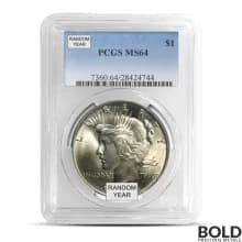 Silver Peace Dollar MS64 (Random, PCGS)