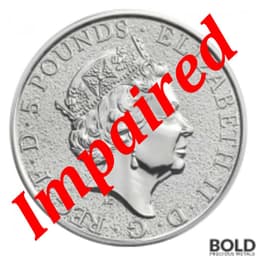 2017 Silver Britain Queen's Beasts Red Dragon 2 oz *IMPAIRED