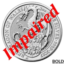2017 Silver Britain Queen's Beasts Red Dragon 2 oz *IMPAIRED