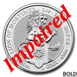 2020 SilverBritain Queen's Beasts White Lion 2 oz *IMPAIRED