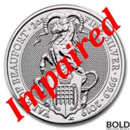 2019 Silver Britain Queen's Beasts The Yale 2 oz *IMPAIRED