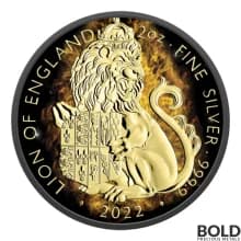 2022 Tudor's Beasts Burning Lion 2 oz Silver