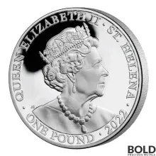 2022 St Helena Queen's Virtues: Justice 1 oz Silver Gilded Proof