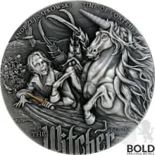 2022 The Witcher: Time of Contempt 2 oz Silver Antique High-Relief