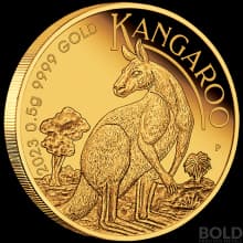 2023 Gold 1/2 Gram Perth Kangaroo Proof In Card