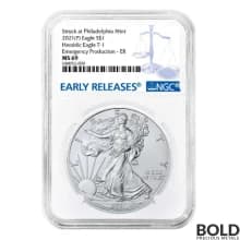 2021 America Silver Eagle 1 oz Type 1 - NGC MS69