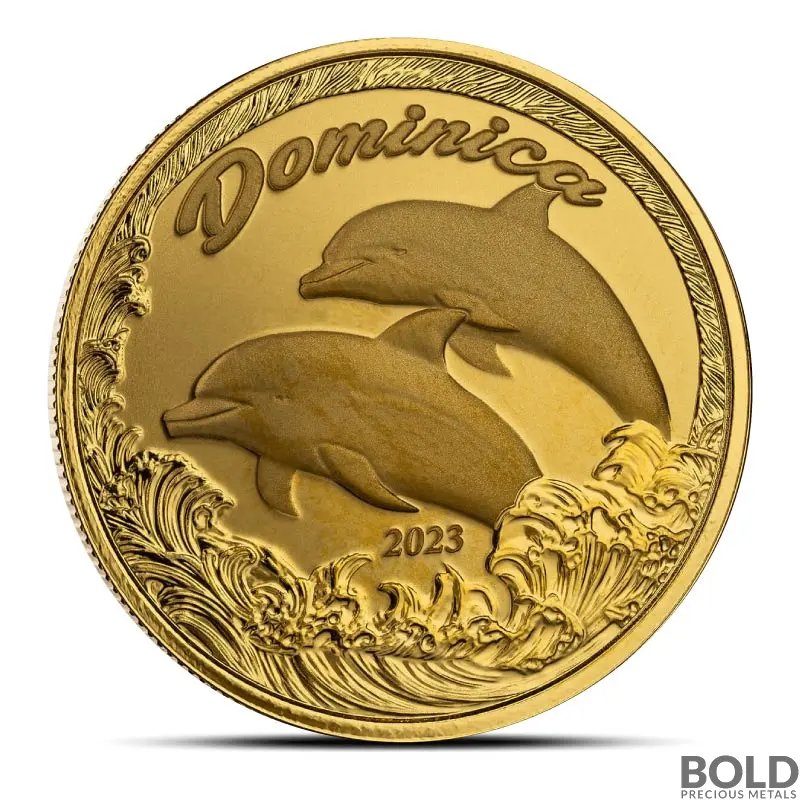 2023 1 oz EC8 Dominica Dolphin Gold Coin (BU)