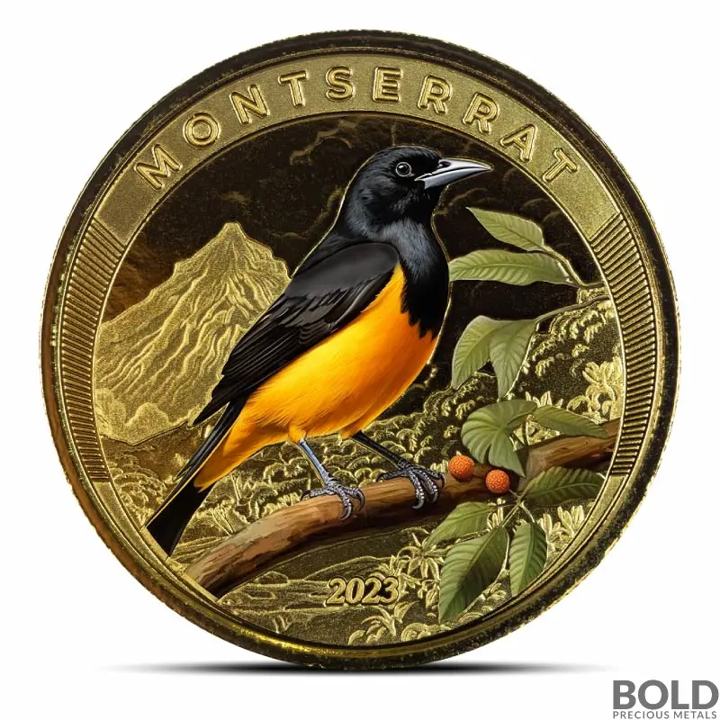2023 1 oz Montserrat Oriole Gold Coin (Colored)