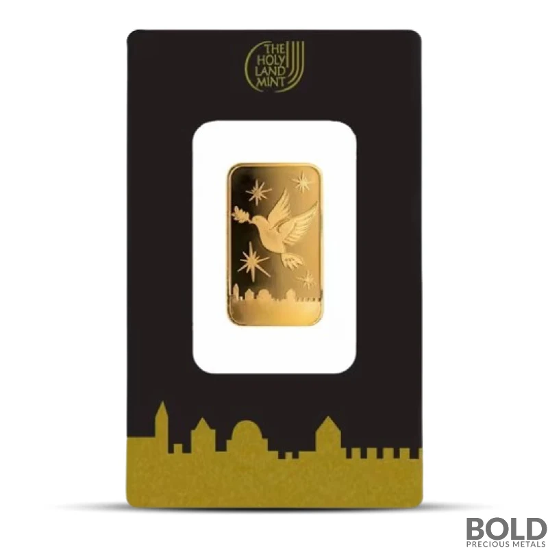 10 Gram Holy Land Mint Dove of Peace Gold Bar