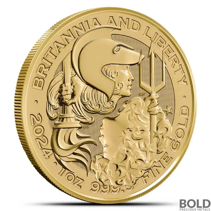 2024 1 oz British Gold Britannia and Liberty Coin (BU)