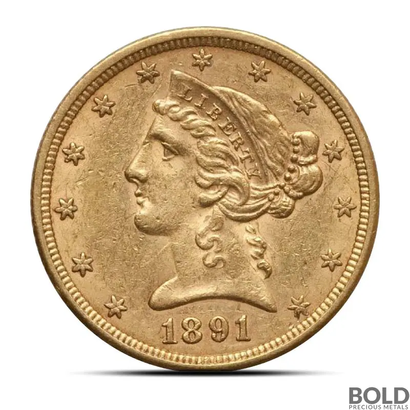 $5 Liberty Half Gold Eagle Coin (AU)