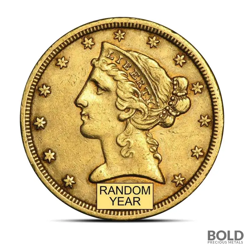 $5 Liberty Half Eagle Gold Coin (XF)