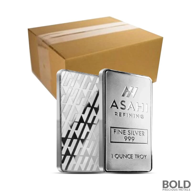 1 oz Asahi Silver Bar 999 Fine - Box of 500 Bars