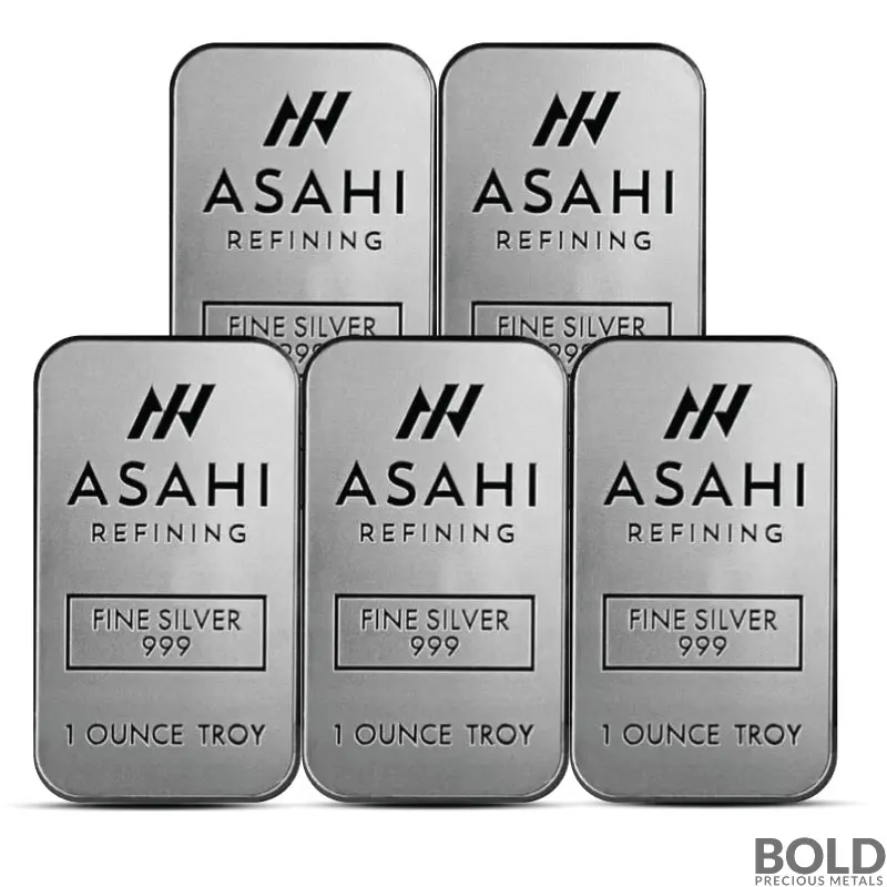 1 oz Asahi Silver Bar (Lot of 5)