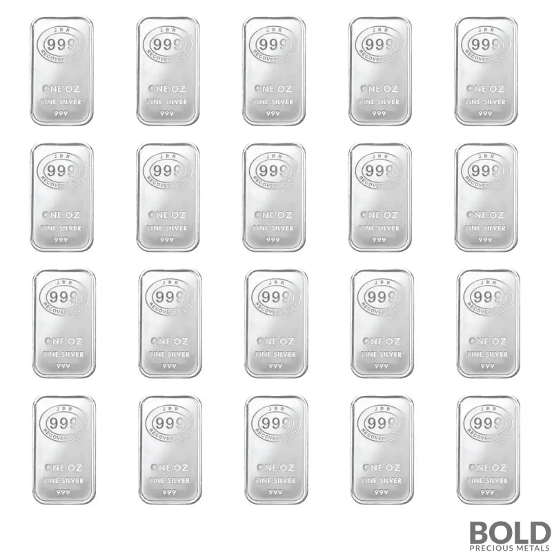 1 oz JBR Silver Bar (Lot of 20)