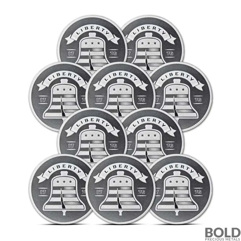 1 oz Asahi Liberty Bell Silver Round (Lot of 10)