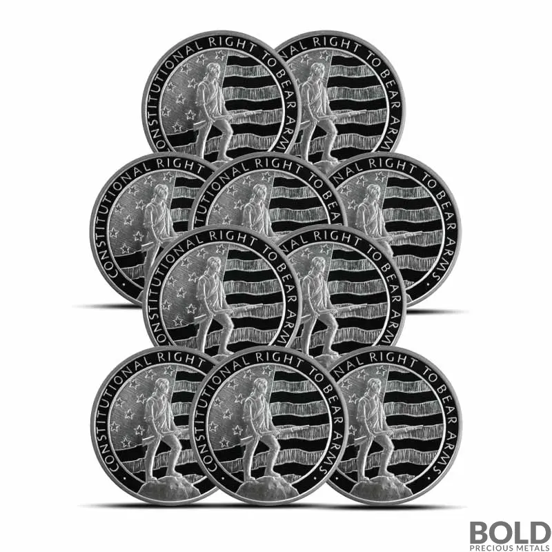 2 oz Second Amendment Silver Round (Lot of 10)