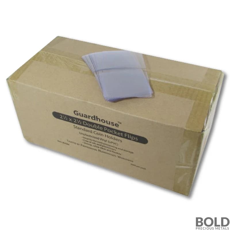 Guardhouse 2.5x2.5 Coin Flips - (Box of 1000) - Double Pocket Vinyl Protective