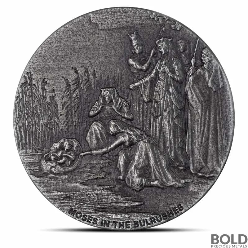 2023 2 oz Moses in the Bulrushes Biblical Series Silver Coin