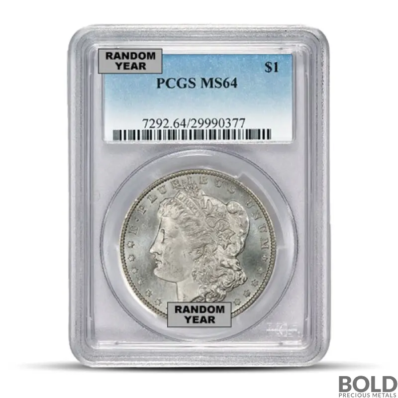 Pre-1921 Morgan Silver Dollar (MS64, PCGS)
