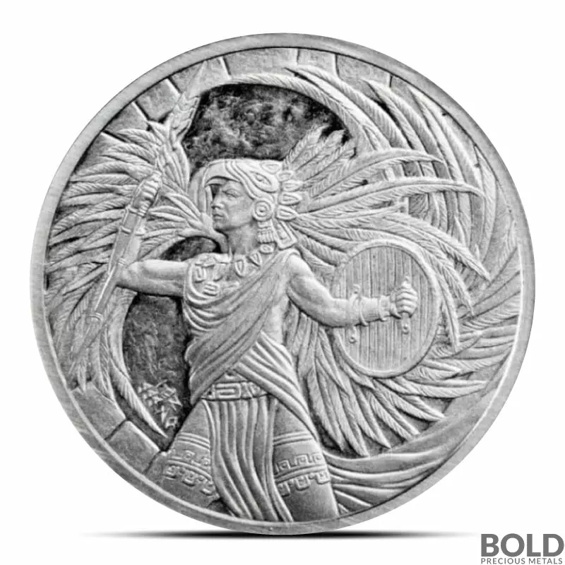 1 oz Aztec Eagle Warrior Silver Round