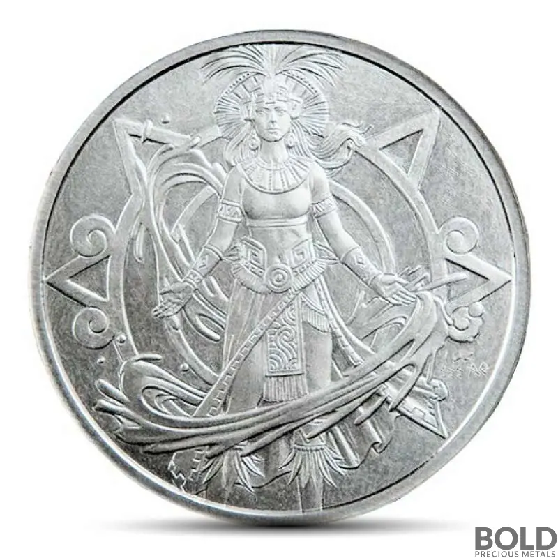 1 oz Aztec Water Deity Silver Round
