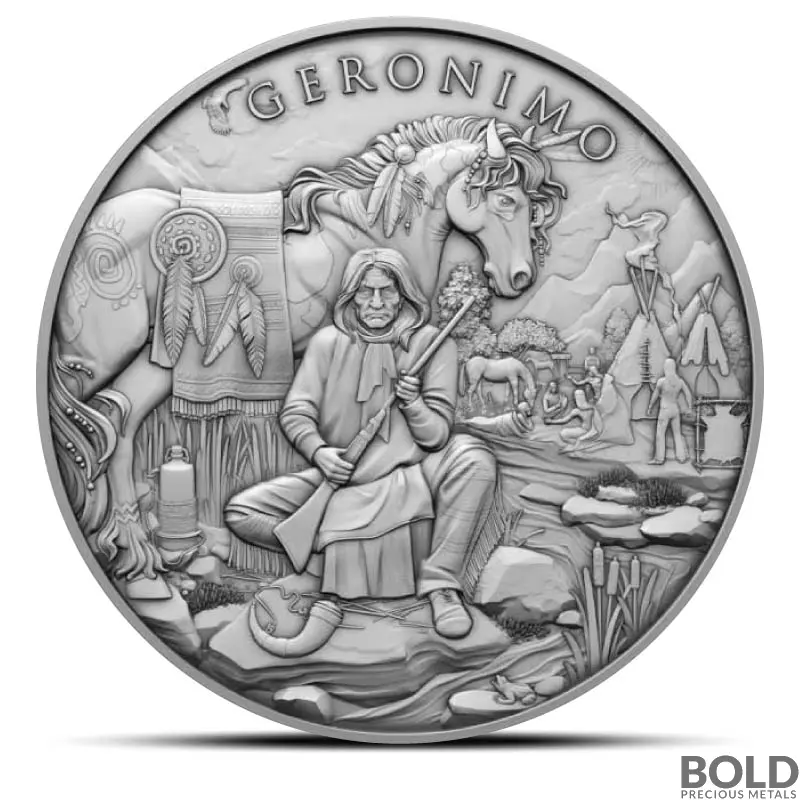 1 oz Legendary Warriors: Geronimo Silver Round (BU)