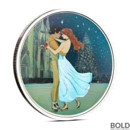 1 oz Ice Skating In Vienna Silver Round (Color)