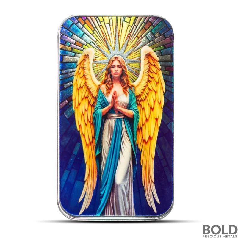 1 oz Angel Star of Bethlehem Silver Bar (Color)