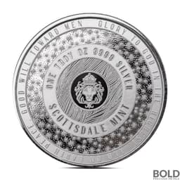 1 oz Baby's First Christmas Silver Round (Color)