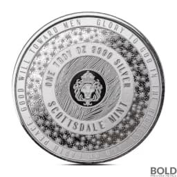 1 oz Gingerbread House Silver Round (Color)