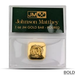 1 oz JM Poured Gold Square Bar