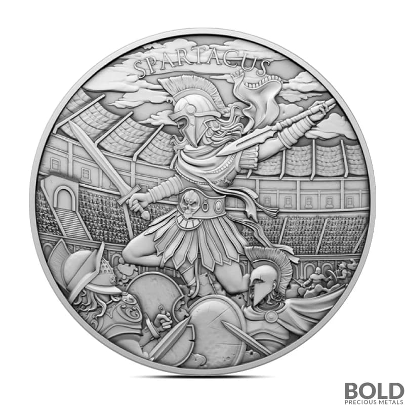 1 oz Legendary Warriors: Spartacus Silver Round (BU)