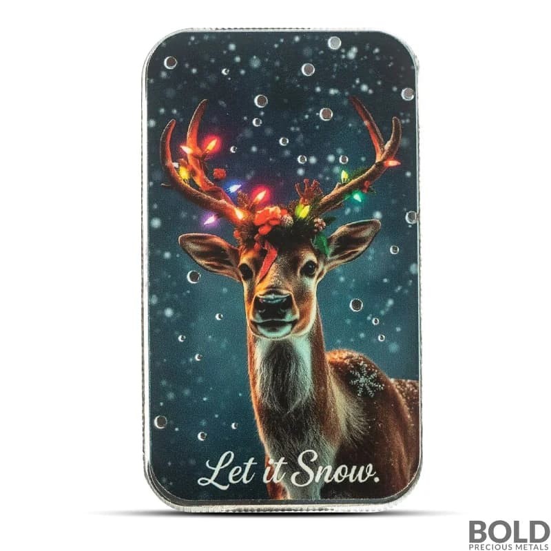 1 oz Let it Snow Silver Bar (Color)