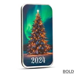 1 oz Lighting the Tree Silver Bar (Color)